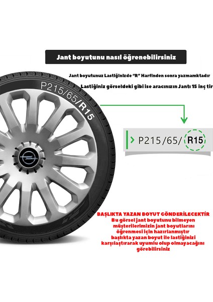 Opel Corsa D 15 Inç Jant Kapağı Amblemli Gri 4 Adet 1 Takım 121