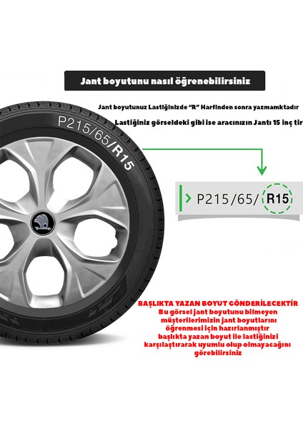 Skoda Scala 13 Inç Jant Kapağı Amblemli Gri 4 Adet 1 Takım 111