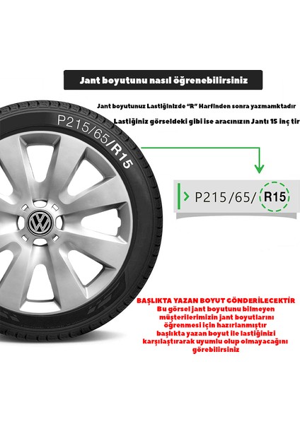 Volkswagen Touran 15 Inç Jant Kapağı Amblemli Gri 4 Adet 1 Takım 110