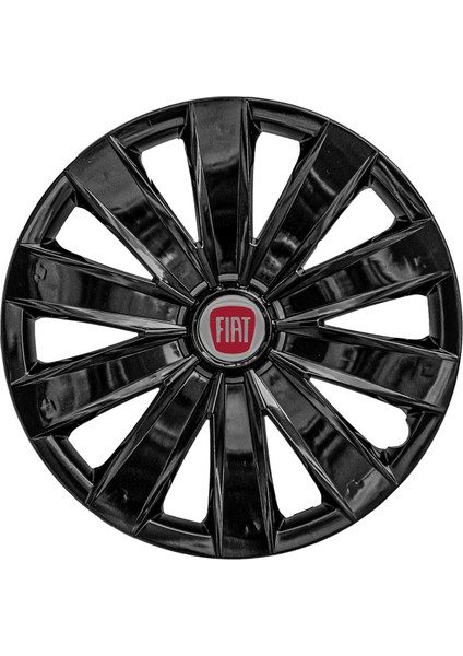 Fiat Idea 16 Inç Uyumlu Jant Kapağı Amblemli Piano Black 4'lü Takım 213