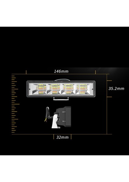 Off Road 12-24V Oto Gündüz LED Bar 6 Inç 24 LED Çift Renk Beyaz Sarı Çalışma ve Sis Lambası