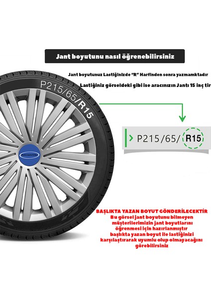 Ford Ka 15 Inç Uyumlu Jant Kapağı Amblemli Gri 4 Adet 1 Takım 126