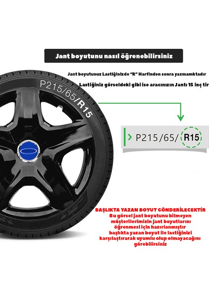 Ford Fiesta 14 Inç Jant Kapağı Amblemli Piano Black 4 Adet 1 Takım 201