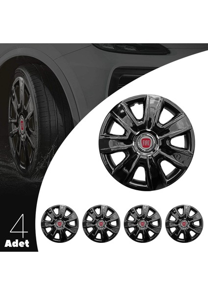 Tofaş Şahin 14 Inç Jant Kapağı Amblemli Piano Black 4 Adet 1 Takım 205