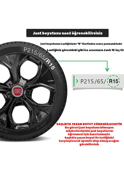 Tofaş Kartal 13 Inç Jant Kapağı Amblemli Piano Black 4 Adet 1 Takım 210