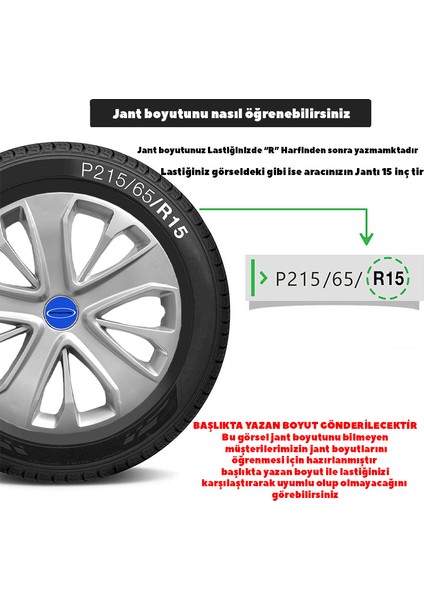 Ford Connect 15 Inç Uyumlu Jant Kapağı Amblemli Gri 4 Adet 1 Takım 138