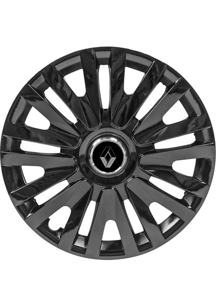Renault Express 13 Inç Uyumlu Jant Kapağı Amblemli Piano Black 4 Adet 1 Takım 207