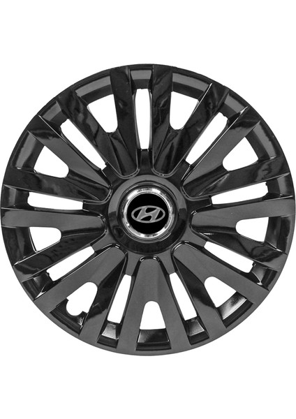 Hyundai Excel 13 Inç Uyumlu Jant Kapağı Amblemli Piano Black 4 Adet 1 Takım 207