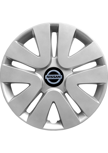 Nissan Micra 15 Inç Jant Kapağı Amblemli Gri 4'lü Set 106
