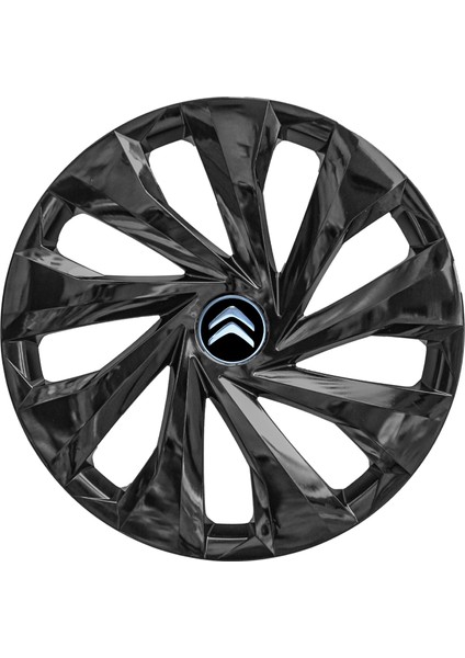 Citroen C Elysee 15 Inç Uyumlu Jant Kapağı Amblemli Piano Black 4 Adet 1 Takım 217