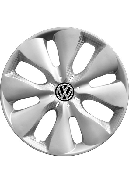 Volkswagen Caddy 15 Inç Jant Kapağı Amblemli Gri 4'lü Set 133