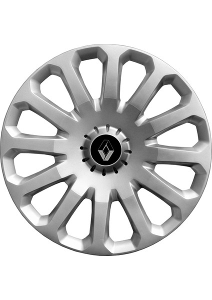 Renault Clio 4 15 Inç Jant Kapağı Amblemli Gri 4'lü Set 121