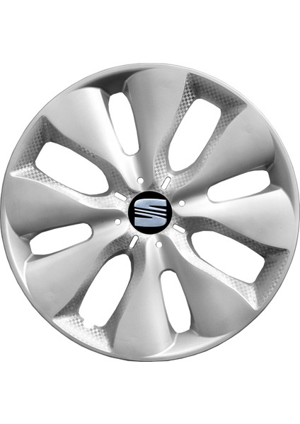 Seat Leon 15 Inç Jant Kapağı Amblemli Gri 4'lü Set 133