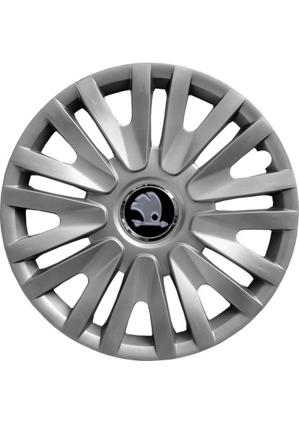 Skoda Felicia 13 Inç Jant Kapağı Amblemli Gri 4'lü Set 122