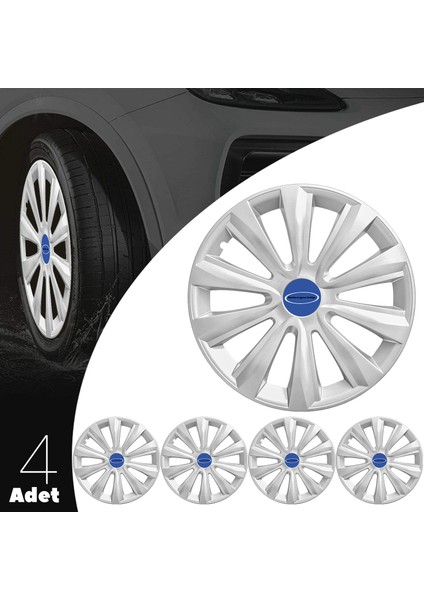 Ford Connect 16 Inç Jant Kapağı Amblemli Gri 4'lü Set 143