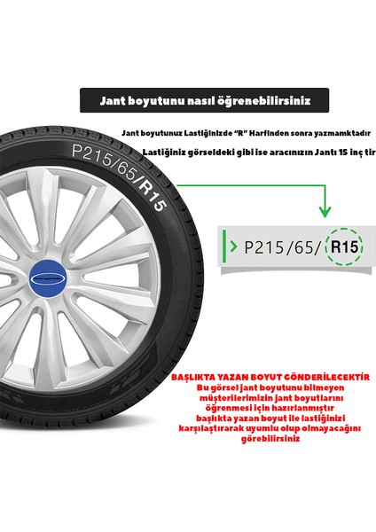 Ford Connect 16 Inç Jant Kapağı Amblemli Gri 4'lü Set 143