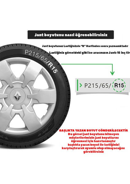 Renault Master 16 Inç Jant Kapağı Amblemli Gri 4'lü Set 156