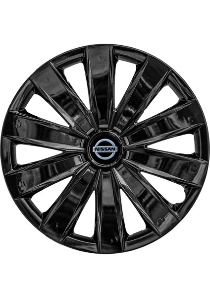 Nissan Almera 16 Inç Jant Kapağı Amblemli Piano Black 4'lü Set 213