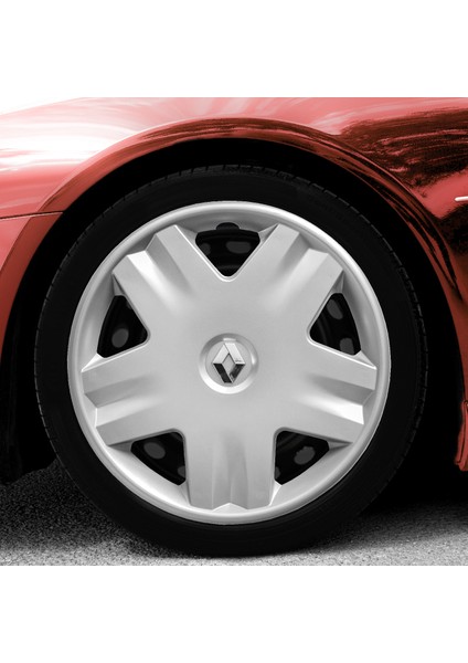 Renault Clio 3 14 Inç Jant Kapağı Amblemli Gri 4'lü Set 140