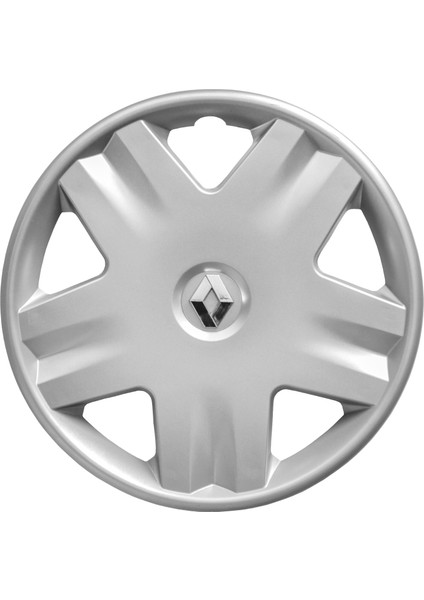 Renault Clio 3 14 Inç Jant Kapağı Amblemli Gri 4'lü Set 140
