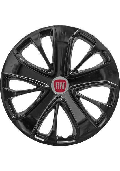 Fiat Doblo 15 Inç Jant Kapağı Amblemli Piano Black 4'lü Set 215