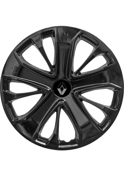 Renault Clio 15 Inç Jant Kapağı Amblemli Piano Black 4'lü Set 215