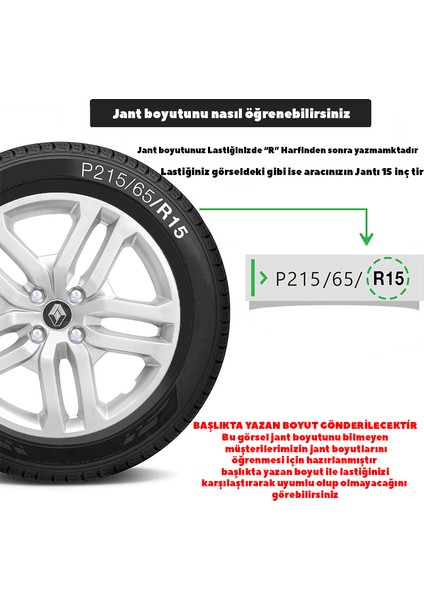 Renault Clio 4 16 Inç Jant Kapağı Amblemli Gri 4'lü Takım 149