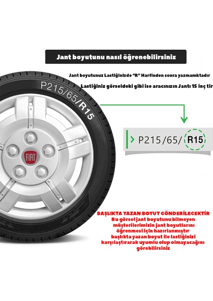Fiat Ducato 16 Inç Uyumlu Jant Kapağı Amblemli Gri 4 Adet 1 Takım 153
