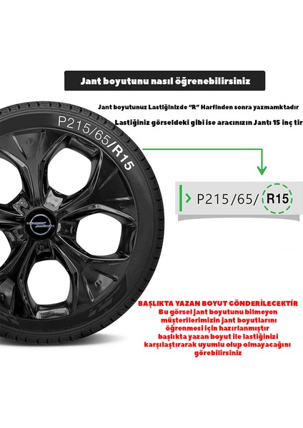Opel Adam 14 Inç Jant Kapağı Amblemli Piano Black 4'lü Set 211