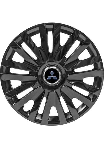 Mitsubishi 13 Inç Jant Kapağı Amblemli Piano Black 4'lü Set 207