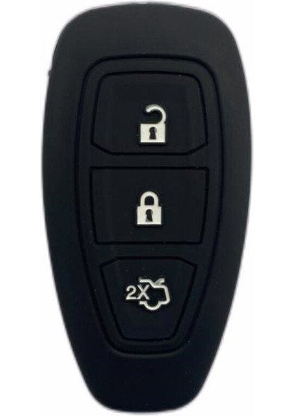 Ford Focus Anahtarsız Çalışma Silikon Anahtar Kılıfı ( Siyah )