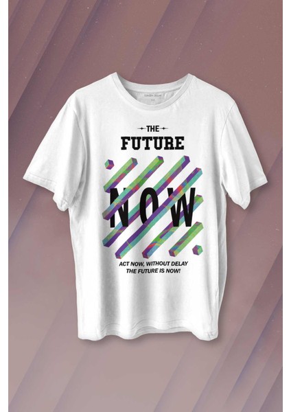 Future Is Now Colorful Gelecek Şimdi Renkli Desen Yazı