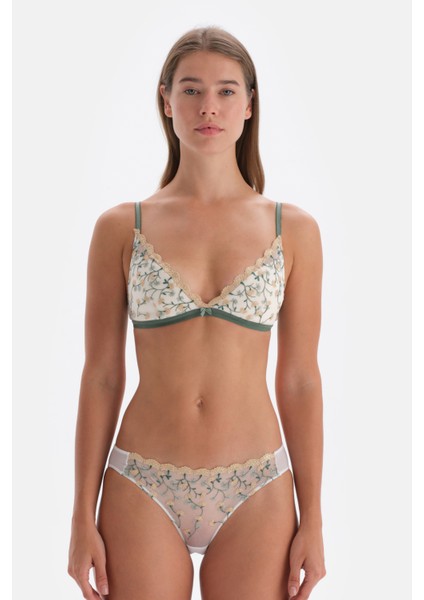 Ekru Çiçek Nakış Detaylı Brıef Külot indirimleri