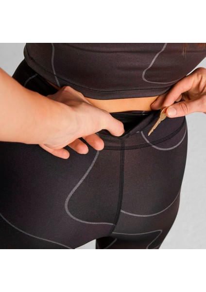 Studio Ultrabare Aop High Waist 7/8 Kadın Siyah Tayt