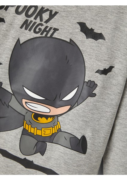 Batman Baskılı Uzun Kol Çocuk Sweatshirt - Yumuşak ve Rahat fırsatları