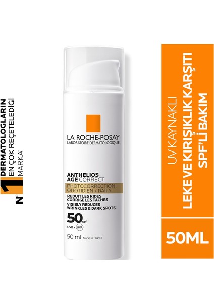 Roche Posay Anthelios Age Correct SPF50+ Yaşlanma Karşıtı Yüz Güneş Kremi 50 ml