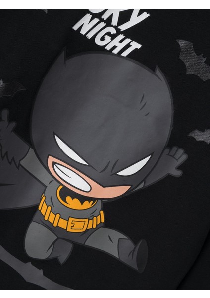 Batman Baskılı Uzun Kol Çocuk Sweatshirt - Yumuşak ve Rahat fırsatları