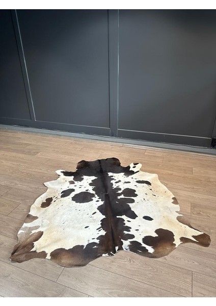Hakiki Deri Dana Post Ev, Ofis / Siyah-Beyaz-Kahve Tonları / 170X150