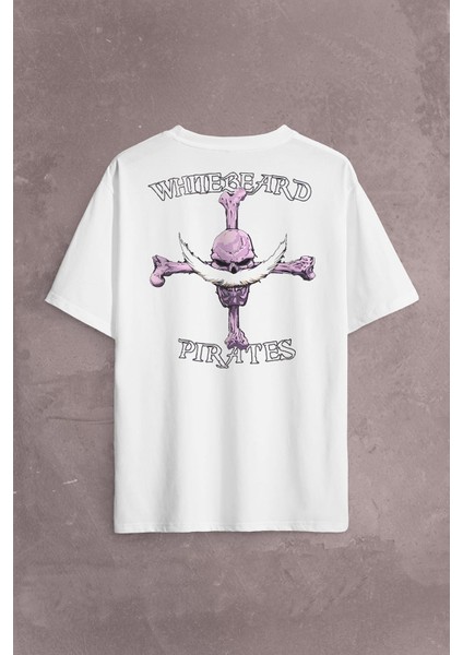 Whitebeard Amiral Prates One Piece Luffy Sırt Ön Baskılı Oversize Tişört T-Shirt