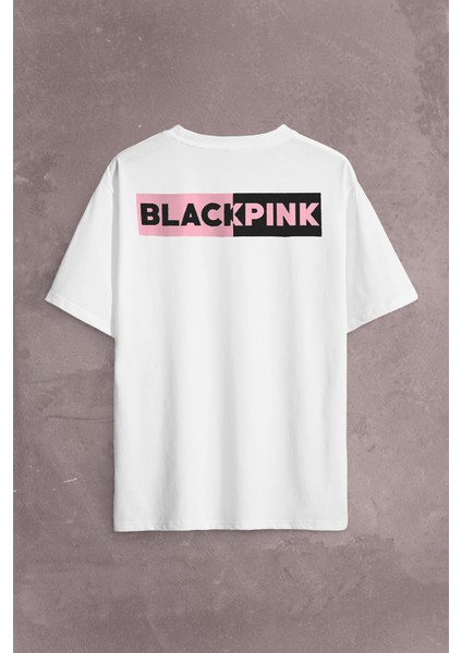 Black Pink Blackpink Logo Sırt Ön Baskılı Oversize Tişört T-Shirt fiyatları