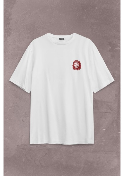 Ernosto Che Guevara Red Star Kırımızı Yıldız Sırt Ön Baskılı Oversize Tişört T-Shirt