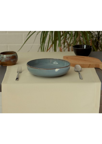 Düz Keten Krem Runner 40X140 cm