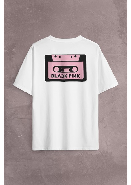 Black Pink Blackpink Kaset Müzik Güney Kore Sırt Ön Baskılı Oversize Tişört T-Shirt