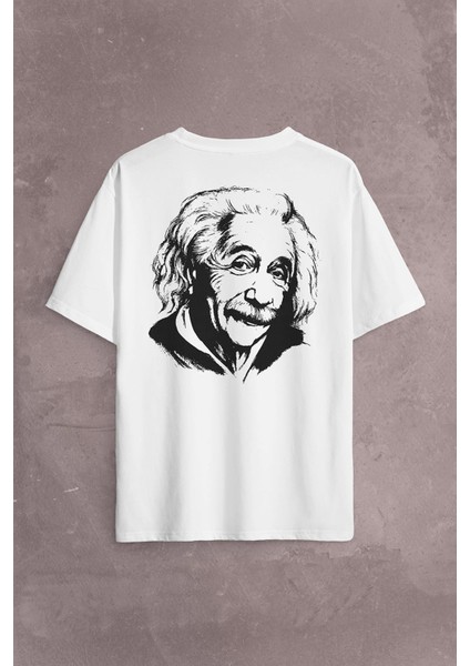 Albert Einstein Izafiyet Görelilik Teorisi E=mc2 Fizik Sırt Ön Baskılı Oversize Tişört T-Shirt