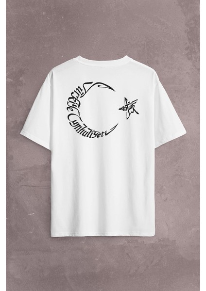 Atatürk Tc Türk Bayrağı Osmanlica Arapça Sırt Ön Baskılı Oversize Tişört T-Shirt fiyatları
