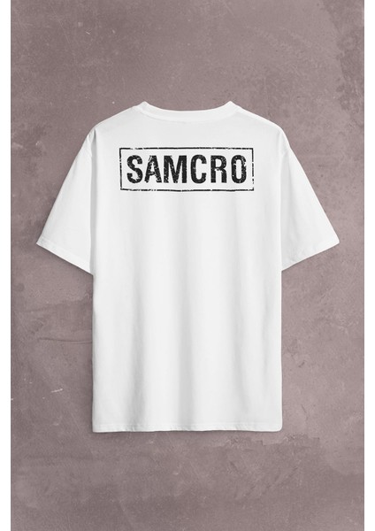Samcro Sons Of Anarchy Anarşi Dizi Film Motosiklet Sırt Ön Baskılı Oversize Tişört T-Shirt fiyatları