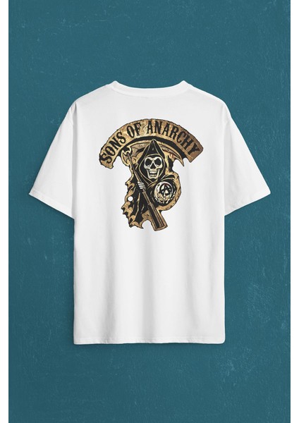 Anarşi Eylem I How To Draw The Sons Of Anarchy Sırt Ön Baskılı Oversize Tişört T-Shirt fiyatları