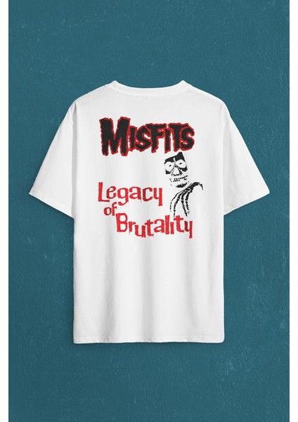 The Misfits Legacy Of Brutality Punk Rock Sırt Ön Baskılı Oversize Tişört T-Shirt fiyatları