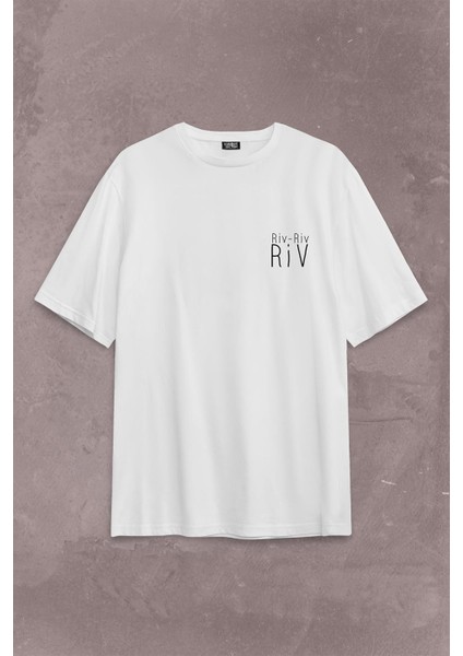 Riv Riv Riv Rivrivriv Rivriv Kemençe Horon Karadeniz Sırt Ön Baskılı Oversize Tişört T-Shirt