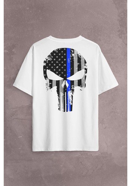 The Crazy Punisher Cezalandırıcı Frank Castle Sırt Ön Baskılı Oversize Tişört T-Shirt fiyatları